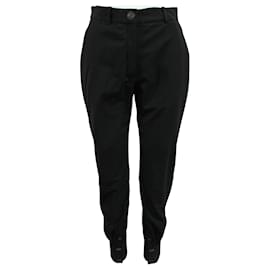 JW Anderson-Black Pants with Buttons at the Bottom-Black