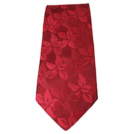 Hugo Boss-Red Print Embossed Tie-Red