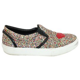 Chiara Ferragni Glitter Slip-On Sneakers Metallic