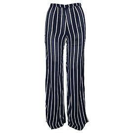 Reformation Gestreifte Hose mit hoher Taille Blau Marineblau