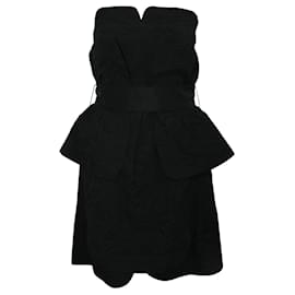 Fendi-Robe bustier texturée noire-Noir