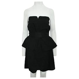 Fendi-Robe bustier texturée noire-Noir
