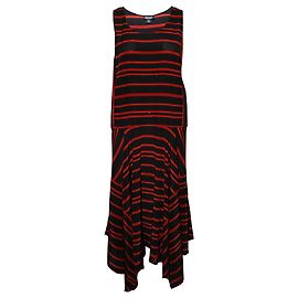 Dkny Rot-schwarz gestreiftes Midikleid Rot