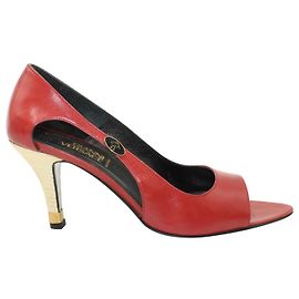 Gianni Versace Escarpins rouges et beiges vintage Rouge