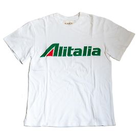 T-shirt Alberta Ferretti con logo Alitalia Bianca Cotone Bianco