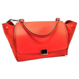 Céline Trapeze handbag orange leather Orange
