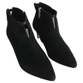 Autre Marque Bottines Parallèle en daim noir Noir