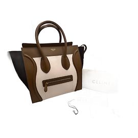 Borsa Céline Luggage Mini Khaki e Blu Scuro in Pelle Altro