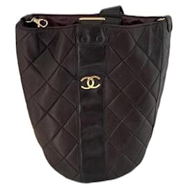 Chanel Backpack Dark Brown Quilted Leather Dark brown