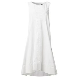 Jil Sander Vestido Popelín Blanco Blanco