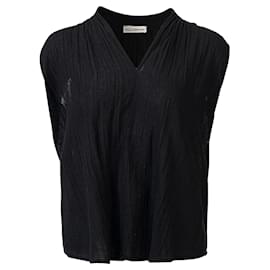 Ulla Johnson-Black Short Sleeve Blouse-Black