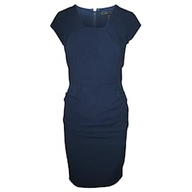 Bcbg Max Azria Robe Bleu Marine Effet Drapé Bleu Bleu Marine