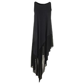 Donna Karan Asymmetrical Pleated Tunic  Black