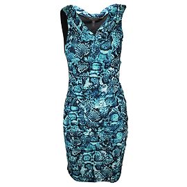Bcbg Max Azria Robe bleue à imprimé peau de serpent Autre