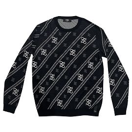 Fendi Kaligraphy Wool Sweater Black Black