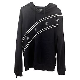 Felpa con cappuccio Fendi Karligraphy blu navy cotone XL Blu navy