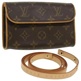 Louis Vuitton-LOUIS VUITTON Monogram Pochette Florentine Cintura Bolsa M51855 Autenticação de LV 36295-Monograma