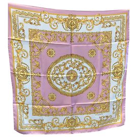 Versace bufanda de seda 90 X 90 NUEVO Rosa