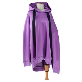 Marques Almeida Oversized Asymmetrischer Hoodie Baumwolle Lila Lila