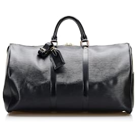 Louis Vuitton-Louis Vuitton Black Epi Keepall 50-Black