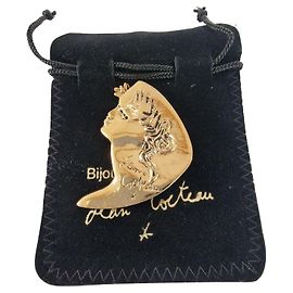 Autre Marque Brosche Jean Cocteau - Orpheus - Goldenes Messing - Neu - Originalbeutel - Golden