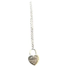Colar Tiffany & Co Coração Prata Cinza Cinza