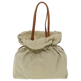 Prada-PRADA Shoulder Bag Nylon Beige Auth ac1841-Beige