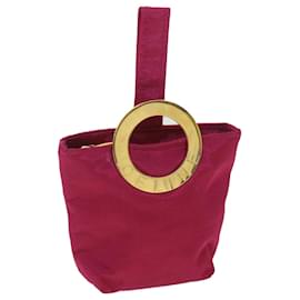 Céline-Estuche con logo CELINE Nylon Rojo Rosa Auth 36350-Rosa,Roja