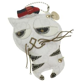 Gucci-GUCCI GG Canvas Charm White Auth ac1871-White