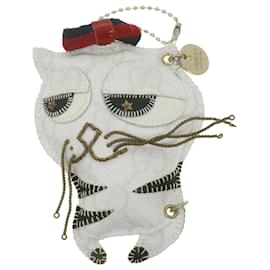 Gucci-GUCCI GG Canvas Charm White Auth ac1871-White
