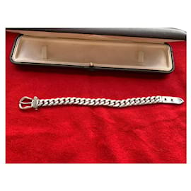 Hermès-Hermès Bouclé Sellier MM Armband - Sterling Silber-Silber Hardware
