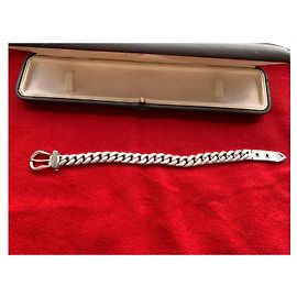 Bracciale Hermès Bouclé Sellier MM - Argento Silver hardware