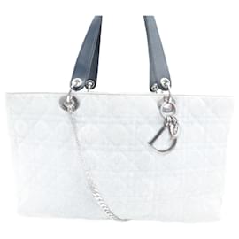 Christian Dior-BORSA A MANO CHRISTIAN DIOR CABAS LADY TELA DENIM CANNAGE L BORSA BANDOULIERE-Blu