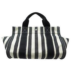 Hermès NOVA BOLSA HERMES CANNES MM CABAS EM ALGODÃO PRETO E BRANCO NOVA BOLSA DE MÃO Outro