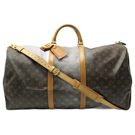 Louis Vuitton-VINTAGE LOUIS VUITTON KEEPALL DUFFLE BAG 60 MONOGRAM M SHOULDER STRAP41412-Brown