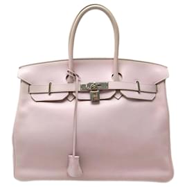 Hermès-Hermes Birkin handbag 35 SWIFT LEATHER PINK BABY PINK ATTRIBUTES PALLADIE BAG-Pink