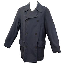 Hermès HERMES GABARDINE TRENCH COAT 46 L CANVAS NAVY CANVAS COAT JACKET Navy blue