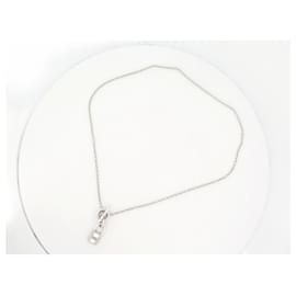 Hermès-HERMES PADLOCK KELLY H NECKLACE104140B IN STERLING SILVER NECKLACE SOLDOUT-Silvery