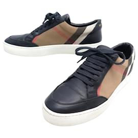 Burberry-BURBERRY S SHOES80243311 SNEAKERS 38  LEATHER & COTTON HOUSE CHECK SHOES-Other