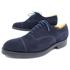 JM Weston-NEW JM WESTON RICHELIEU SHOES 300 7.5E 41.5 BLUE SUEDE BLUE SHOES-Navy blue