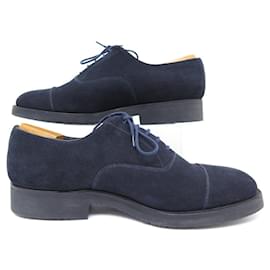 JM Weston-NEW JM WESTON RICHELIEU SHOES 300 7.5E 41.5 BLUE SUEDE BLUE SHOES-Navy blue