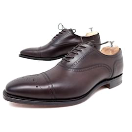Church's-NEW CHURCH'S WOODCOTE RICHELIEU SHOES 9F 43 BROWN LEATHER FLORAL TOE-Brown
