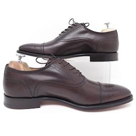 Church's-NEW CHURCH'S WOODCOTE RICHELIEU SHOES 9F 43 BROWN LEATHER FLORAL TOE-Brown
