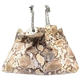 NOVA BOLSA CHRISTIAN DIOR 30 BOLSA DE COURO PYTHON BEGE Bege