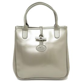 NOVA BOLSA LONGCHAMP ROSEAU HERITAGE 2396051536 Couro de prata Prata