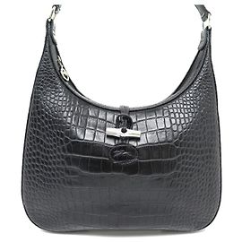 NUEVO BOLSO LONGCHAMP ROSEAU DE CUERO NEGRO Negro