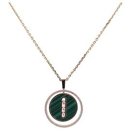 NEUE MESSIKA LUCKY MOVE MM MALACHIT-GOLD-DIAMANT-HALSKETTE 18K HALSKETTE Golden