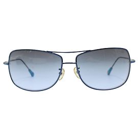 Shanghai Tang Blue Metallic Sunglasses Blue