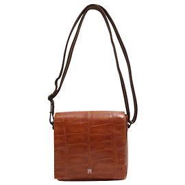 Aigner Bolsa de ombro vintage Brpwn com estampa de crocodilo.  Marrom