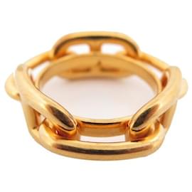 Hermès-ANNEAU DE FOULARD HERMES REGATE CHAINE D'ANCRE H601004S DORE SCARF RING-Doré